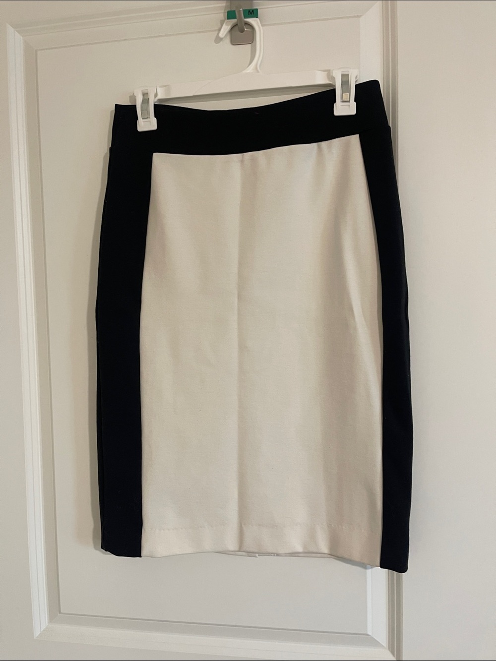 New York & Company Black and White Panel Pencil Skirt